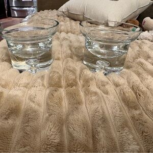 Set of 2 Glass Candle Holders (Crate and Barrel)